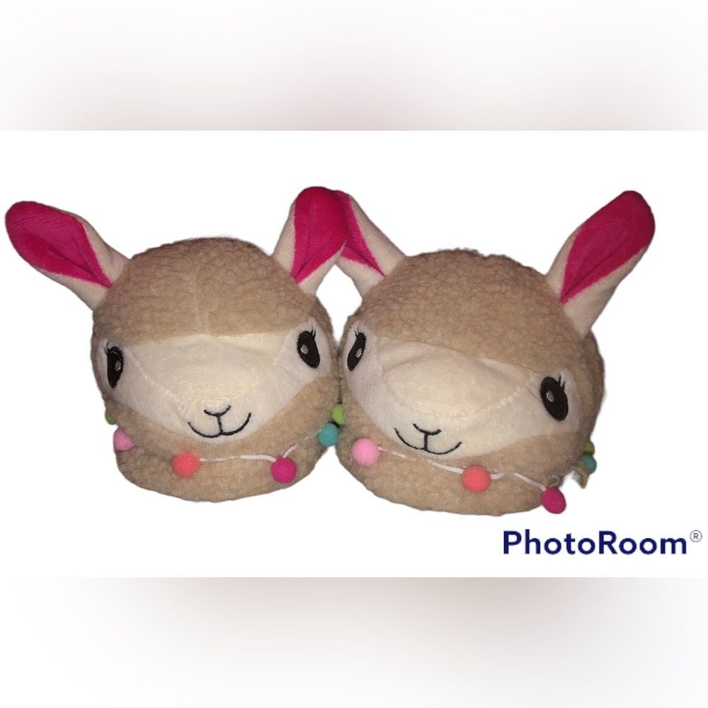 Bobbie Brooks Sz L (2-3) Girls Llama Slippers NEW NWT